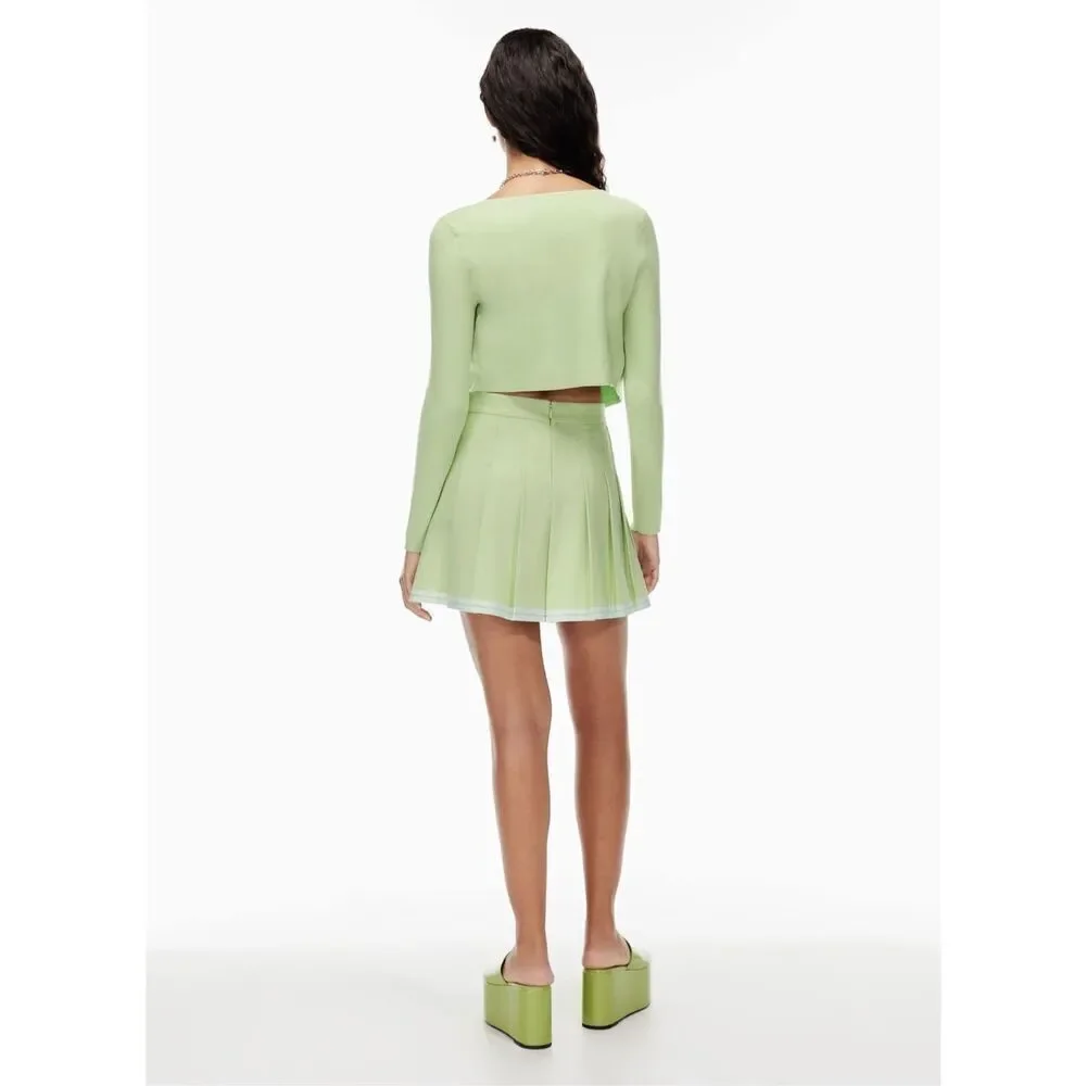 ✨Aritzia Sundays Best Olive Micro Pleated Sz 4 Skirt✨